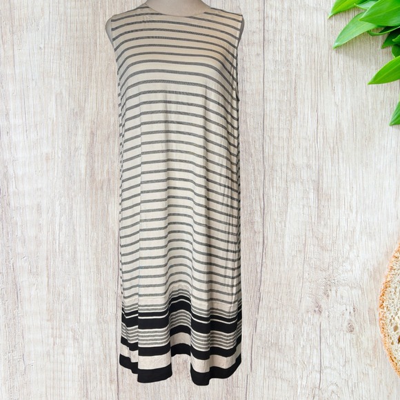 J. Jill Wearever Collection Womens Dress Medium Striped Sleeveless Knit Casual - Picture 1 of 9